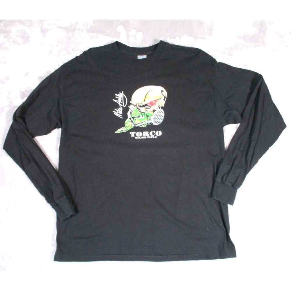 Y2K Torco Racing Mike Ashley Skull Gear Nitro Funny Car LS 2 side Black Shirt XL
